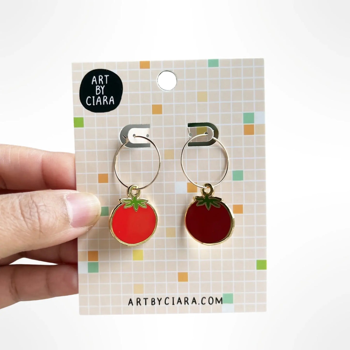Gold Filled Tomato Hoop Earrings