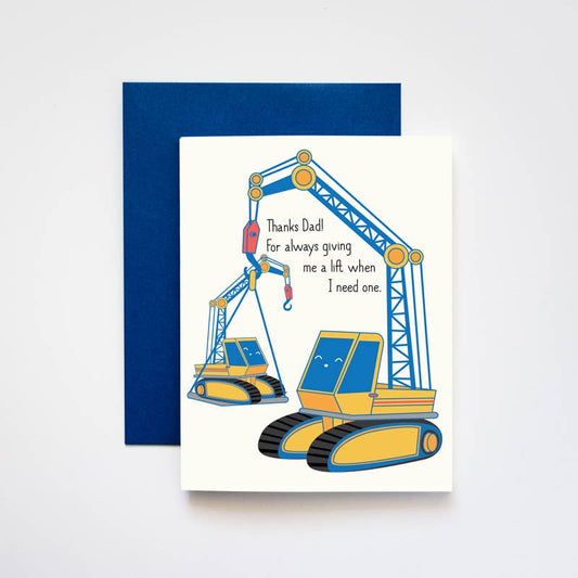 Dad Pick Me Up Crane Greeting Card: 4.25" x 5.5" (fits a A2 Envelope)