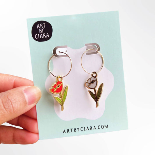 Gold Filled Tulip Hoop Earrings