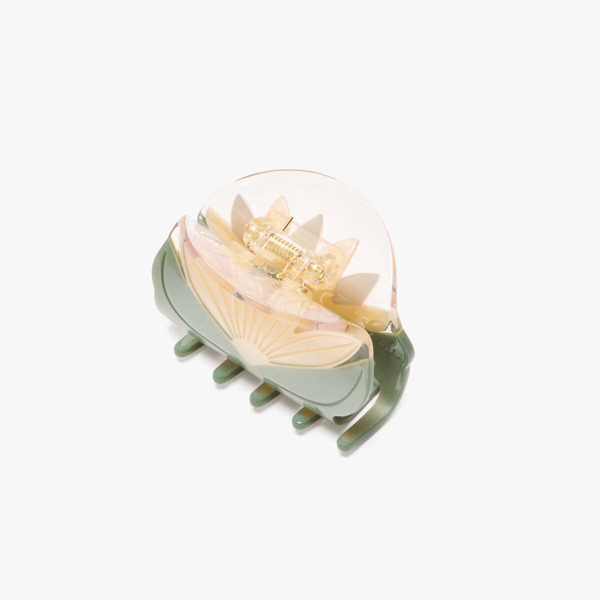 Water Lily White Lotus Flower Hair Claw Clip Accessory