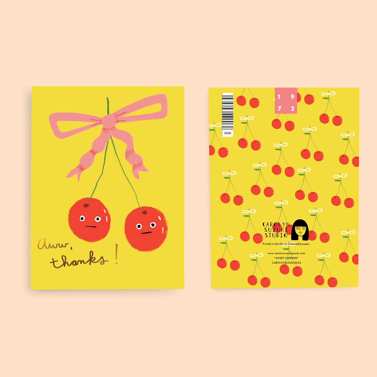 Sweet Cherries Thank You Card