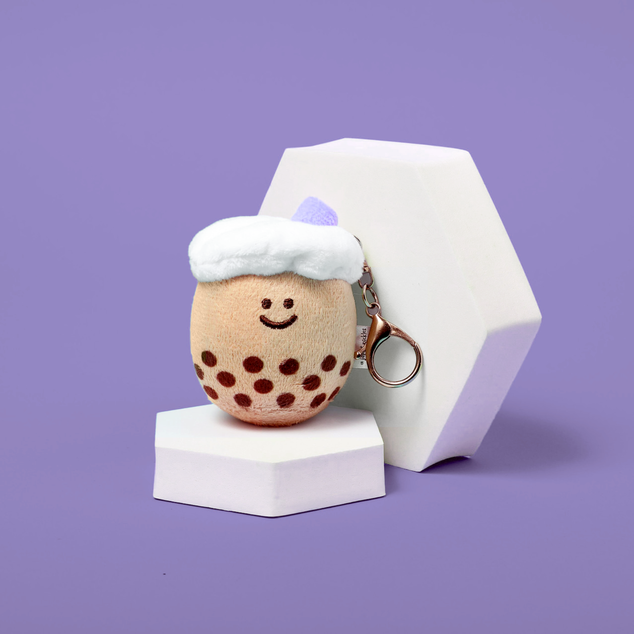 Mini Boba Milk Tea Plushie Keychain: Teal