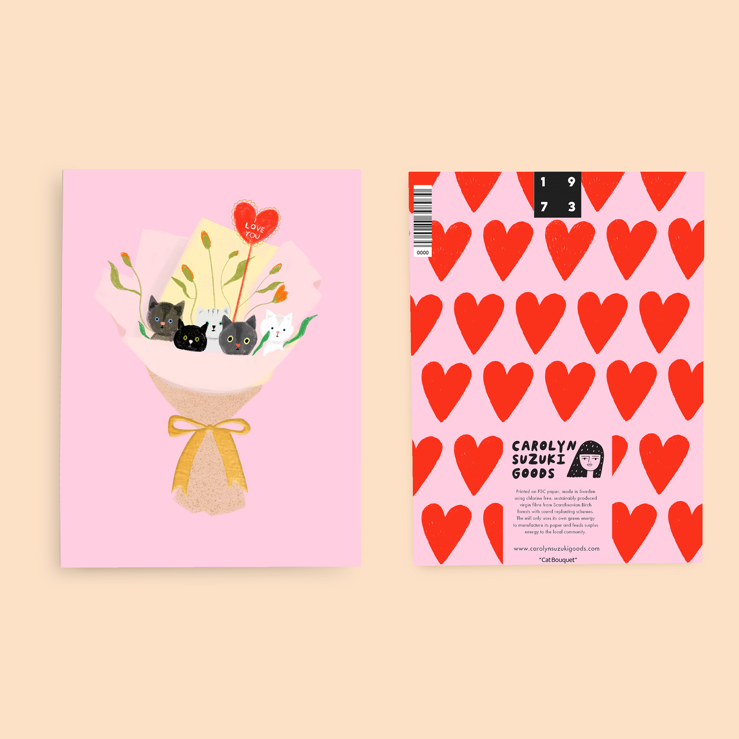 Cat Bouquet Love Card