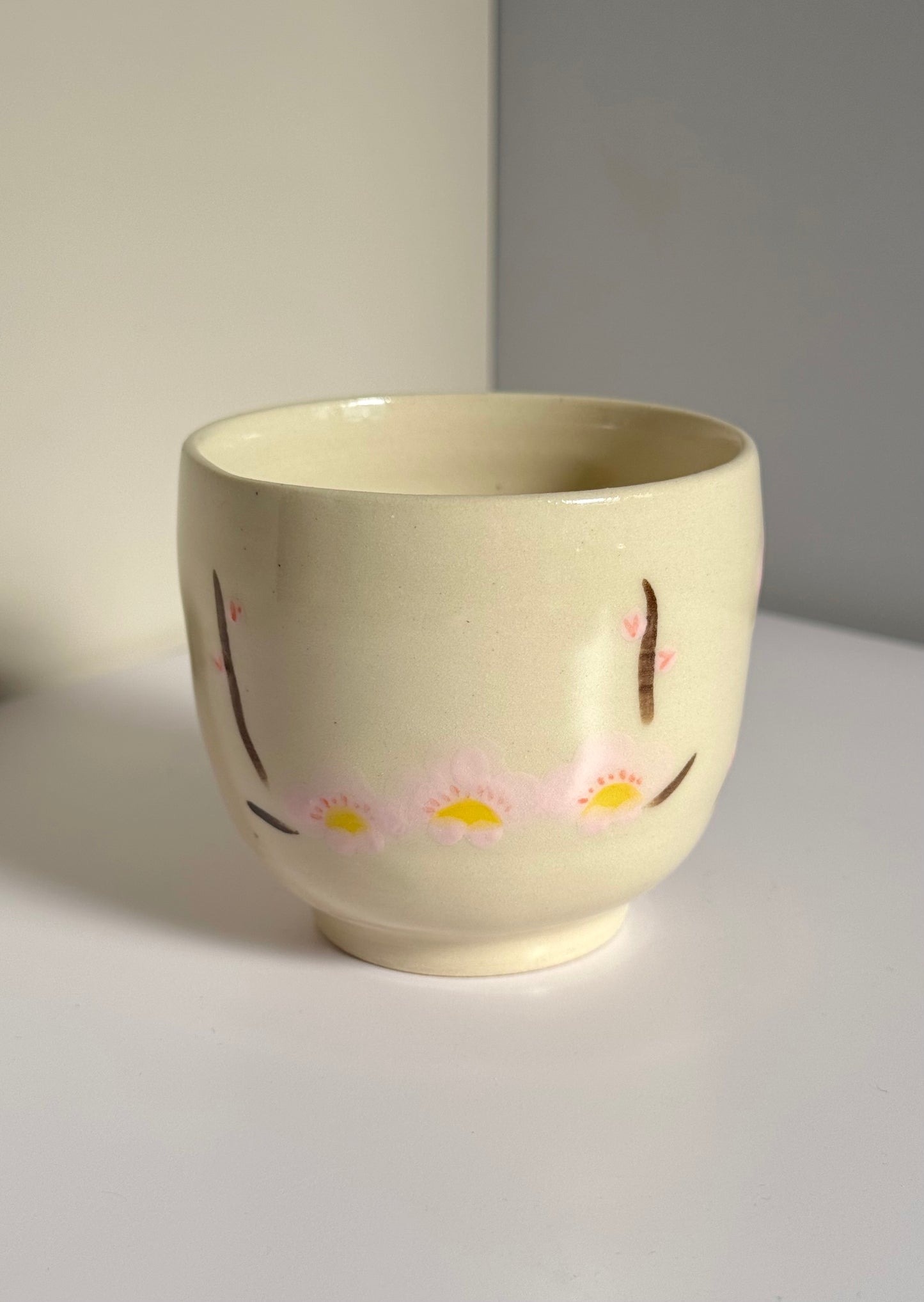 Pink Cherry Blossom Illustrated Cup