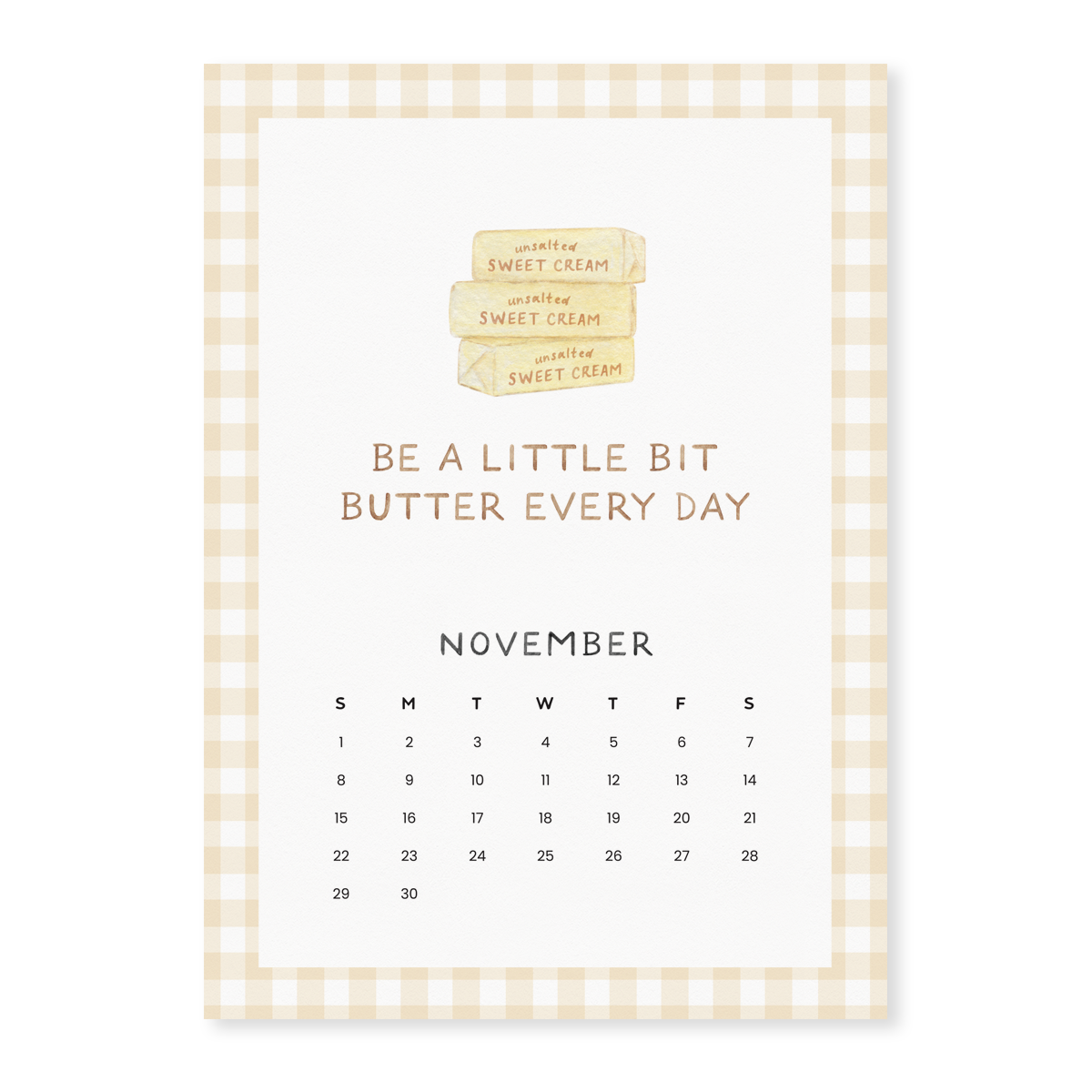 Farmers Market Affirmations 2026 Kitchen Calendar