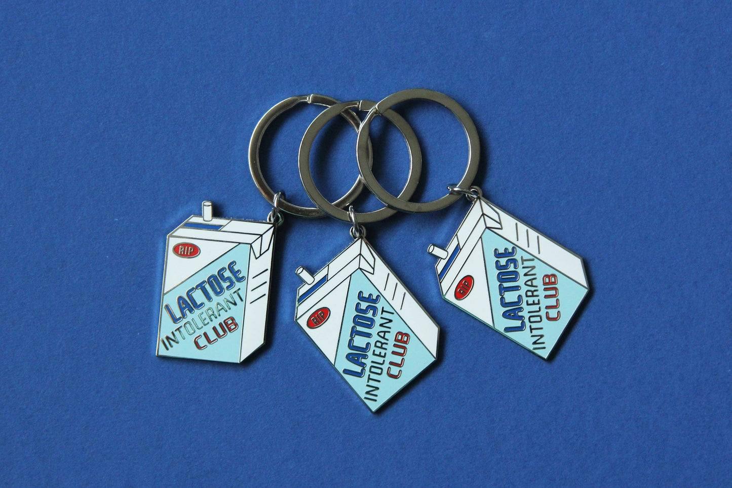 Lactose Intolerant Club Enamel Keychain