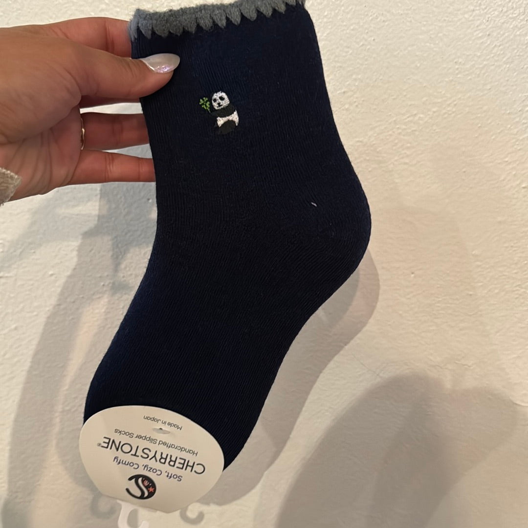 Panda Embroidery Wool Crew Socks