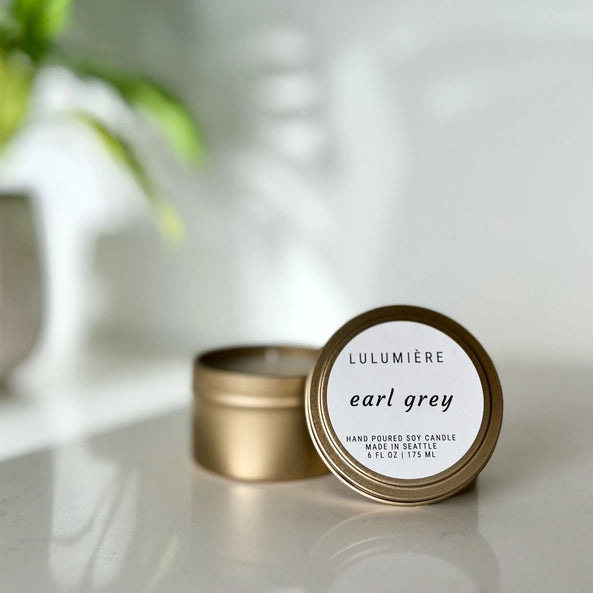 Earl Grey Gold Tin Candle