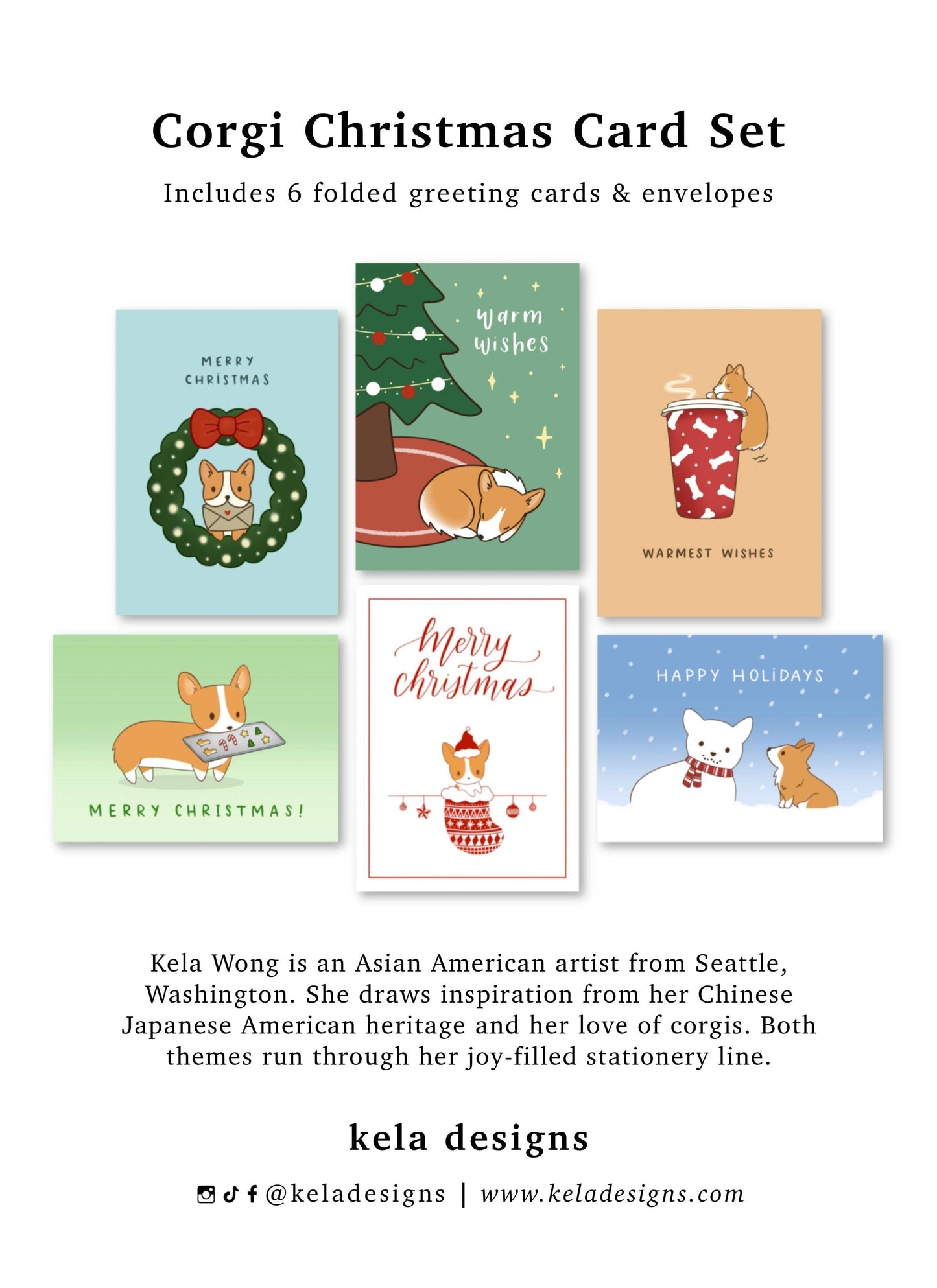 Corgi Christmas Mixed Greeting Card Set
