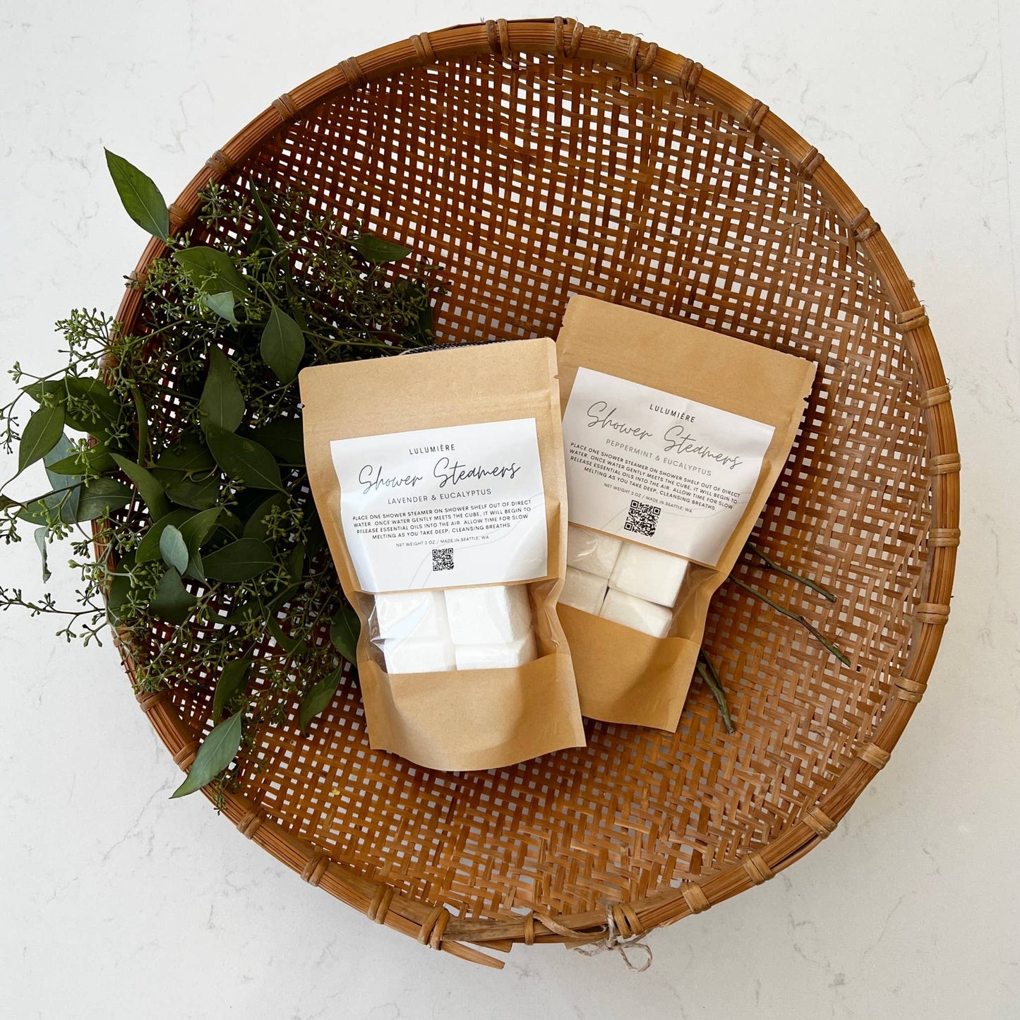 Mini Peppermint & Eucalyptus Shower Steamers: Kraft