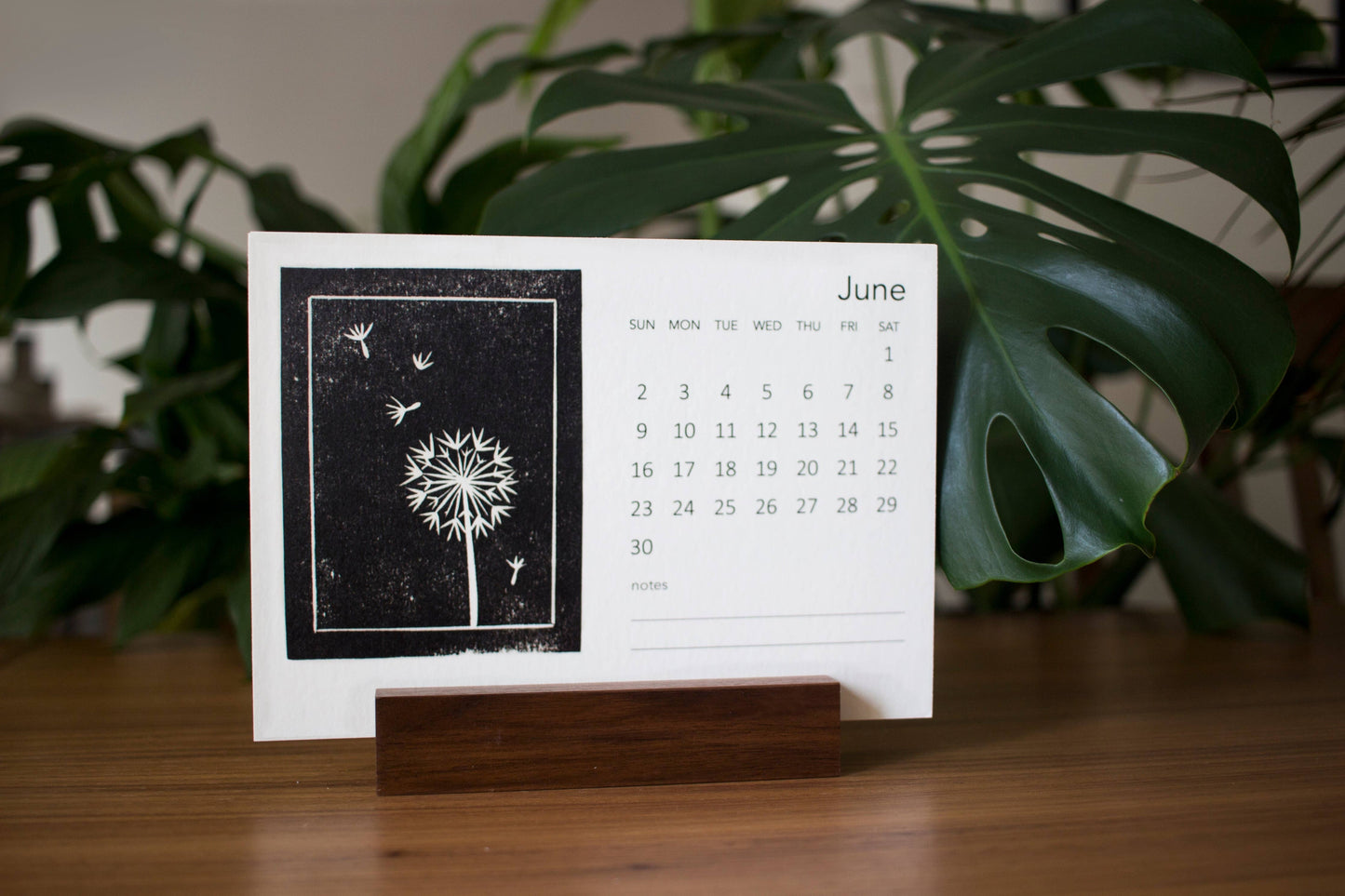 2024 Block Printed Calendar w/stand