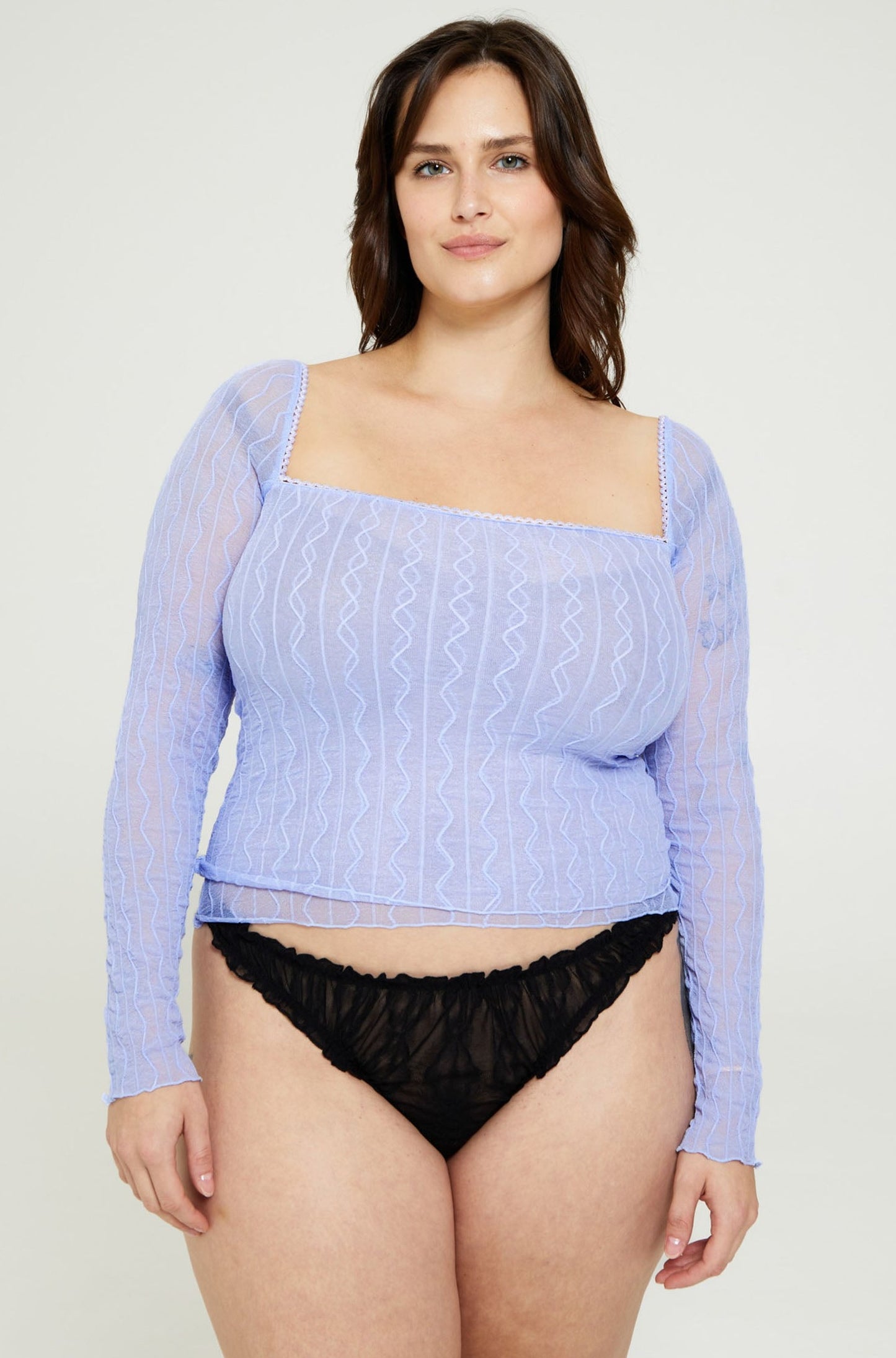 Ross Squareneck Long Sleeve - Blue Bell