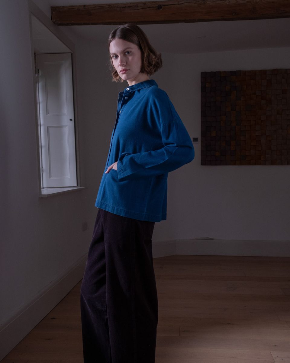 Textured Denim Anya Relaxed Blouse
