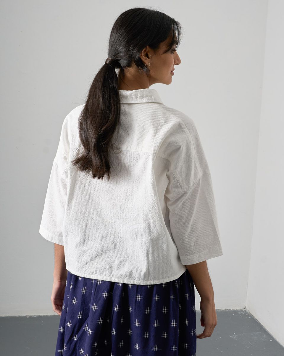 White Ava Oversized Blouse