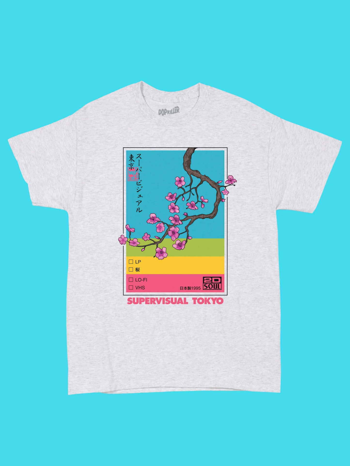 Supervisual Tokyo Artist Series Warakami Vaporwave T-shirt - Ash