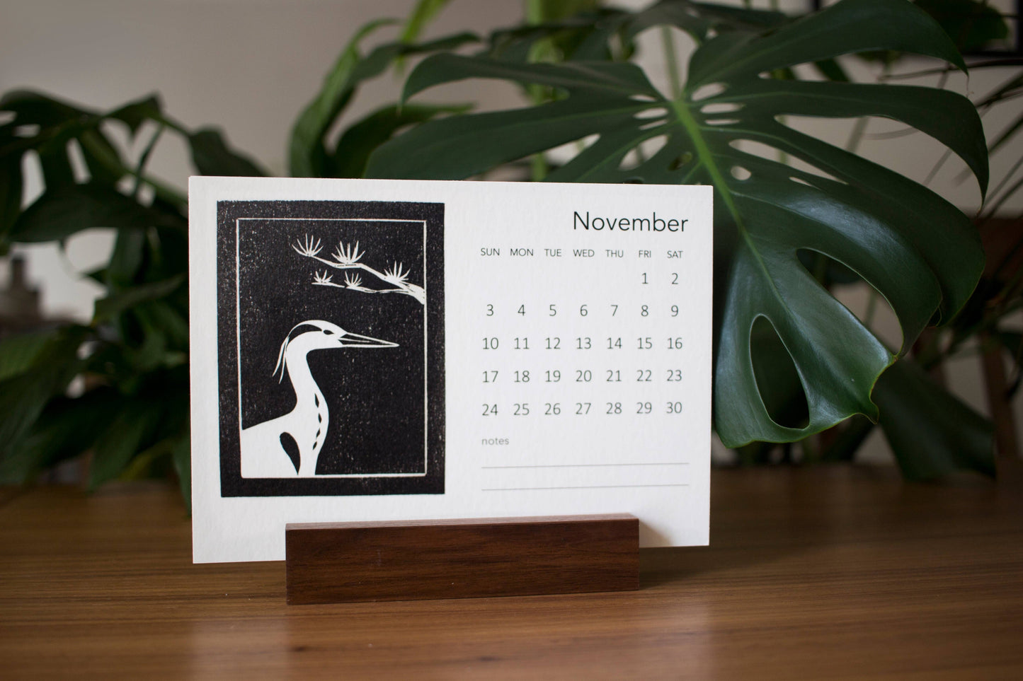 2024 Block Printed Calendar w/stand