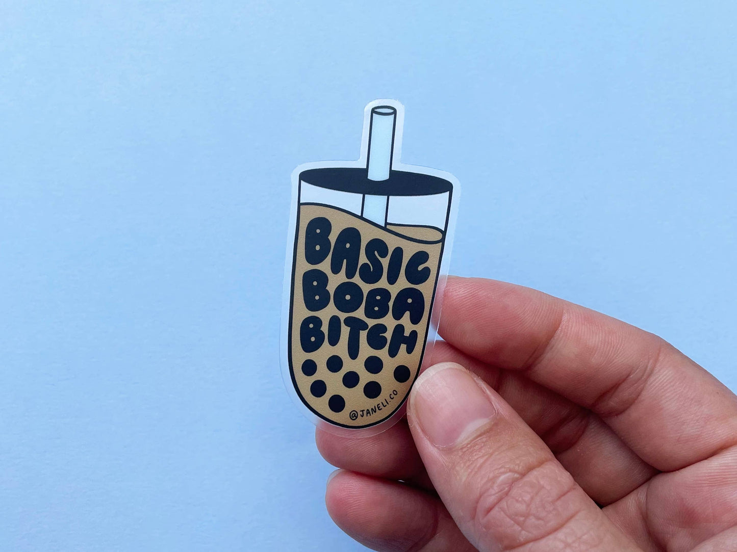 Basic Boba Bitch Sticker (Clear)
