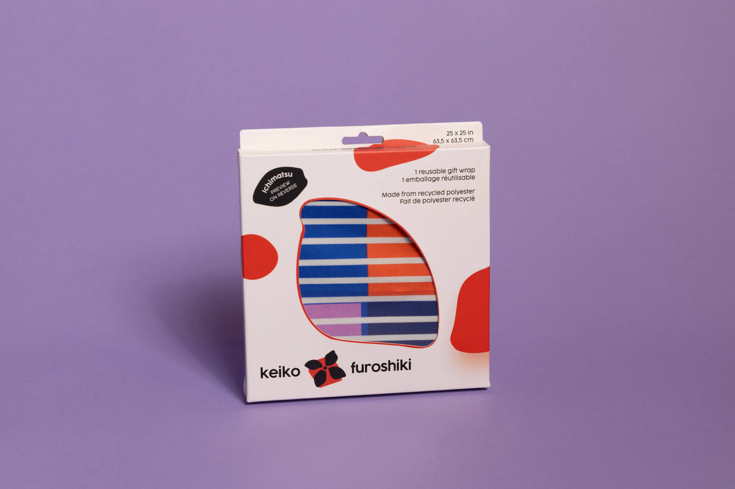 Furoshiki Reusable Japanese Fabric Gift Wrap Asanoha Stripe