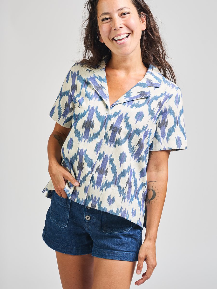 Seashore Ikat Camp Shirt