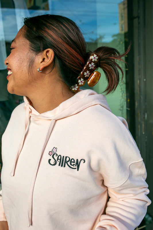 Sairen Cherry Blossom Cropped Sweatshirt - Peachy Pink