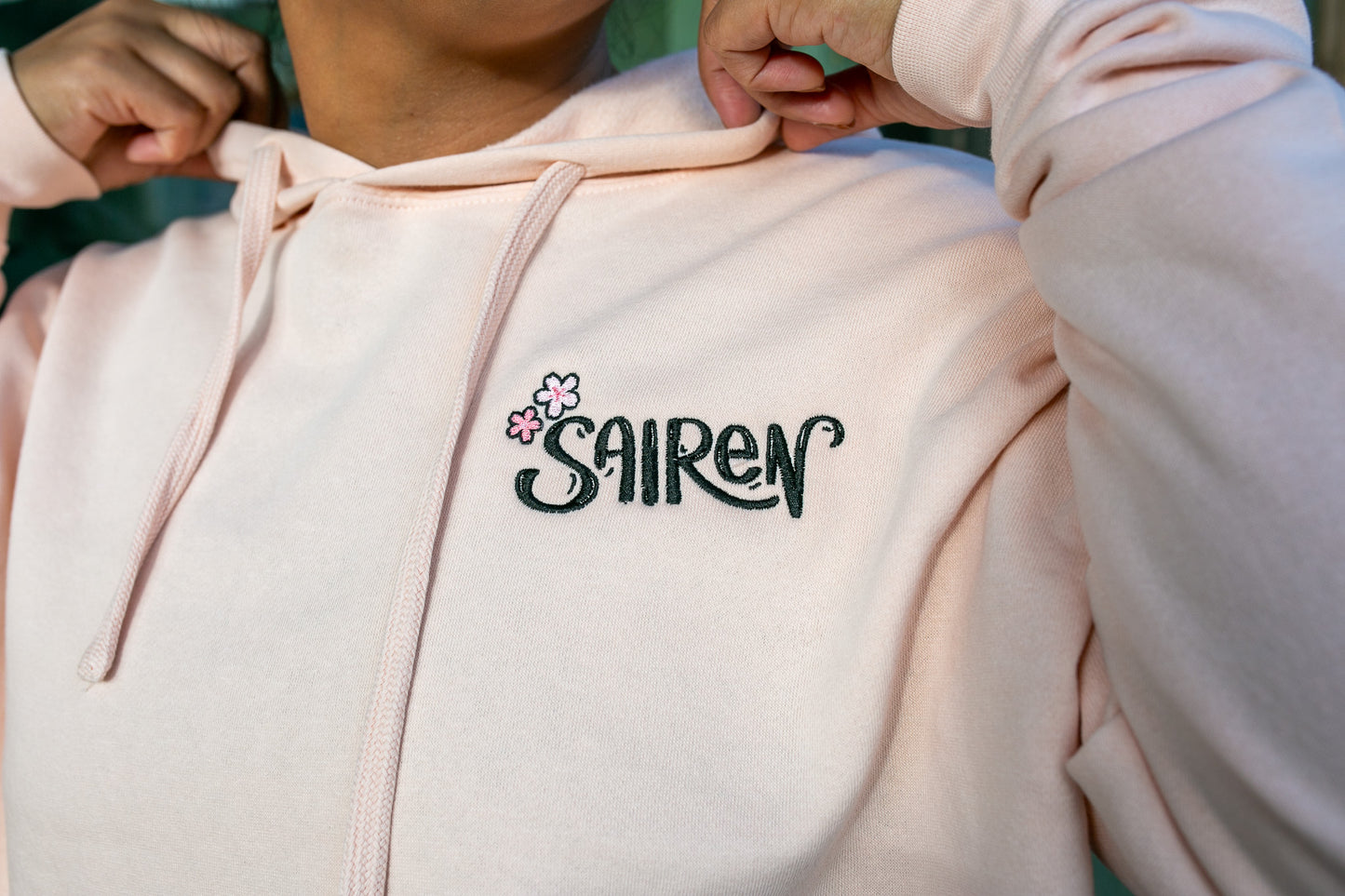 Sairen Cherry Blossom Cropped Sweatshirt - Peachy Pink