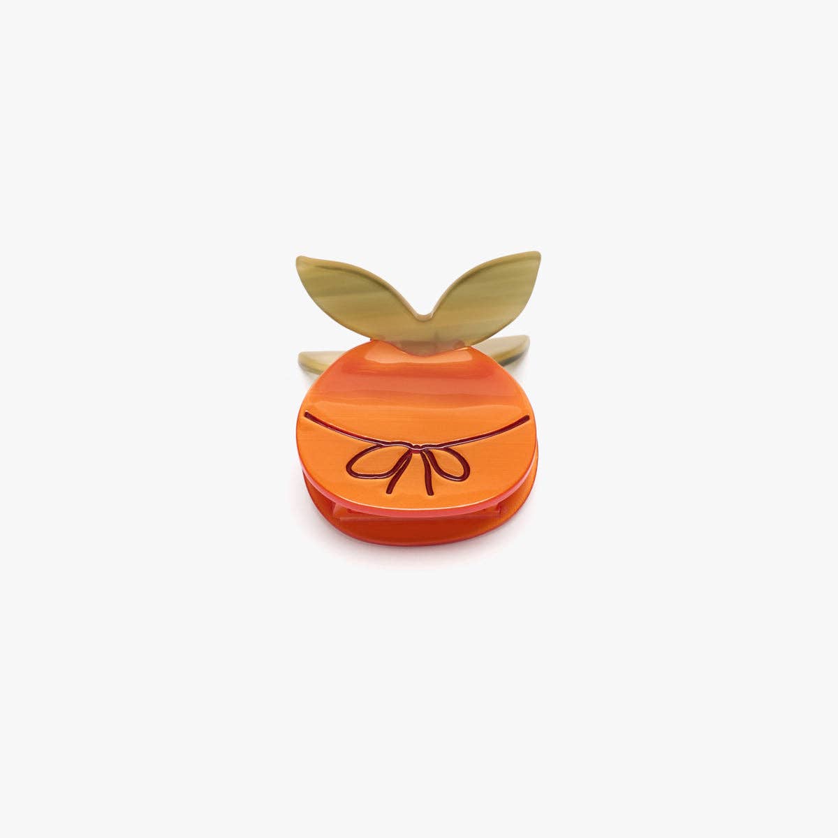 Mandarin Orange With Bow Mini Hair Claw Clip Accessory