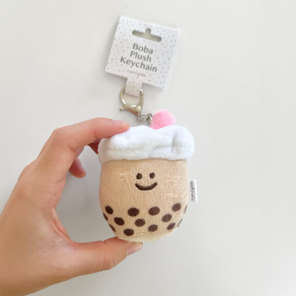 Mini Boba Milk Tea Plushie Keychain: Teal