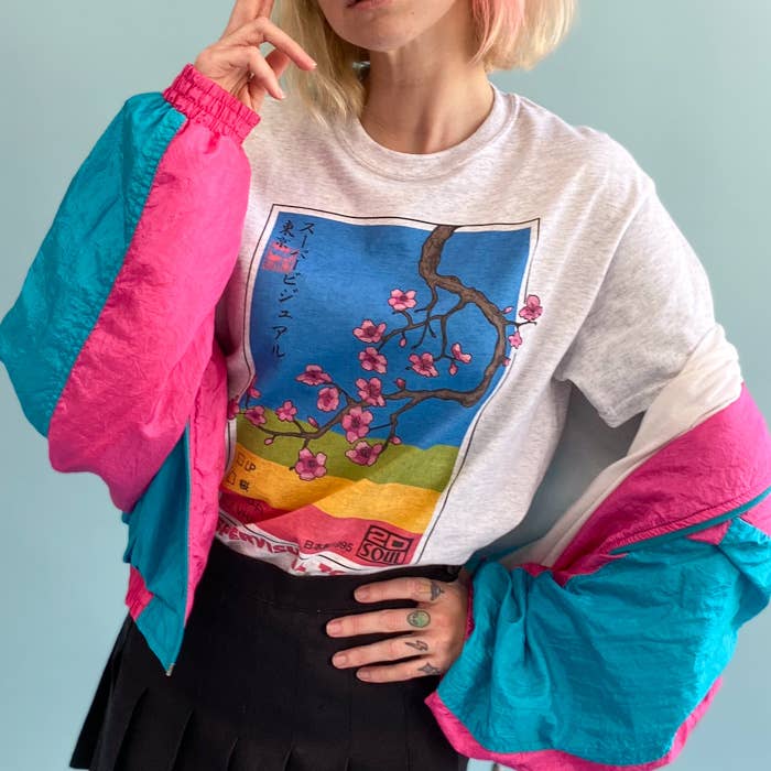 Supervisual Tokyo Artist Series Warakami Vaporwave T-shirt - Ash