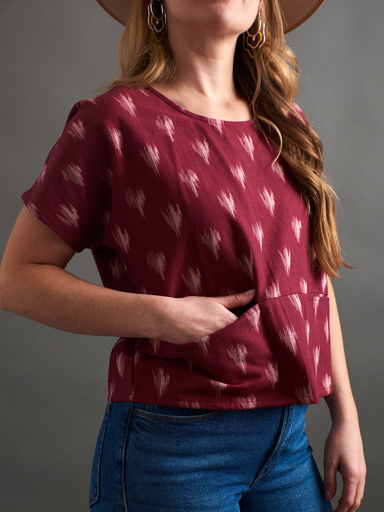 Garnet Ikat Dana Top