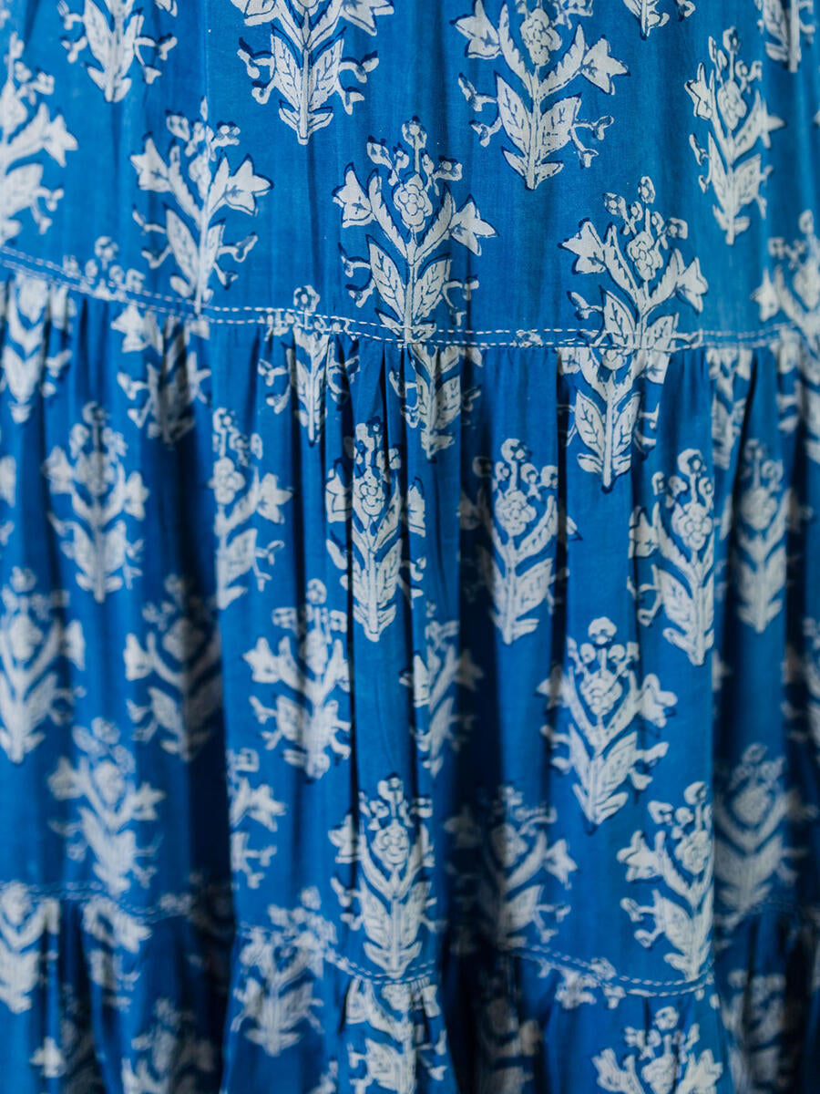 Indigo Blossom Tiered Danielle Skirt