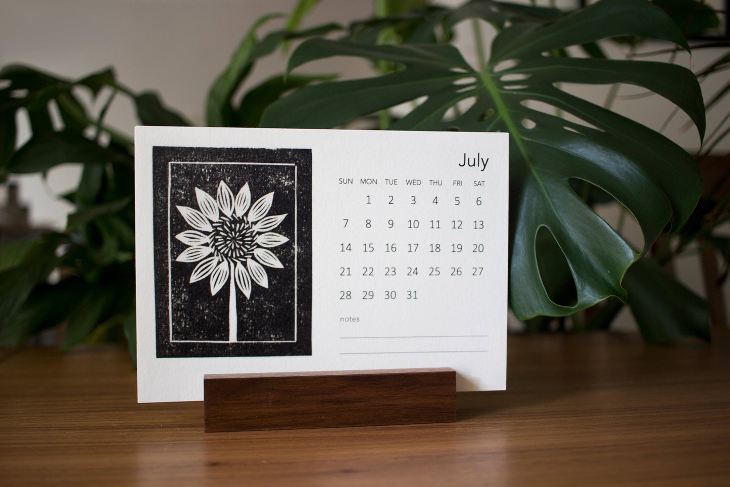 2024 Block Printed Calendar w/stand