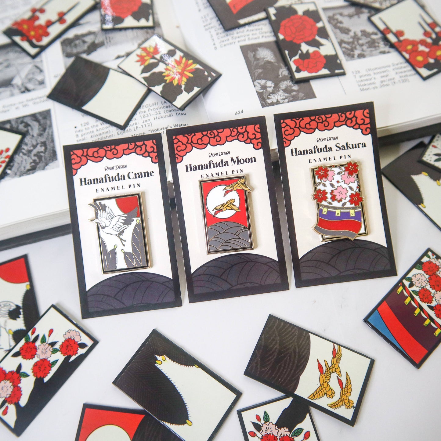 Hanafuda Moon Enamel Pin