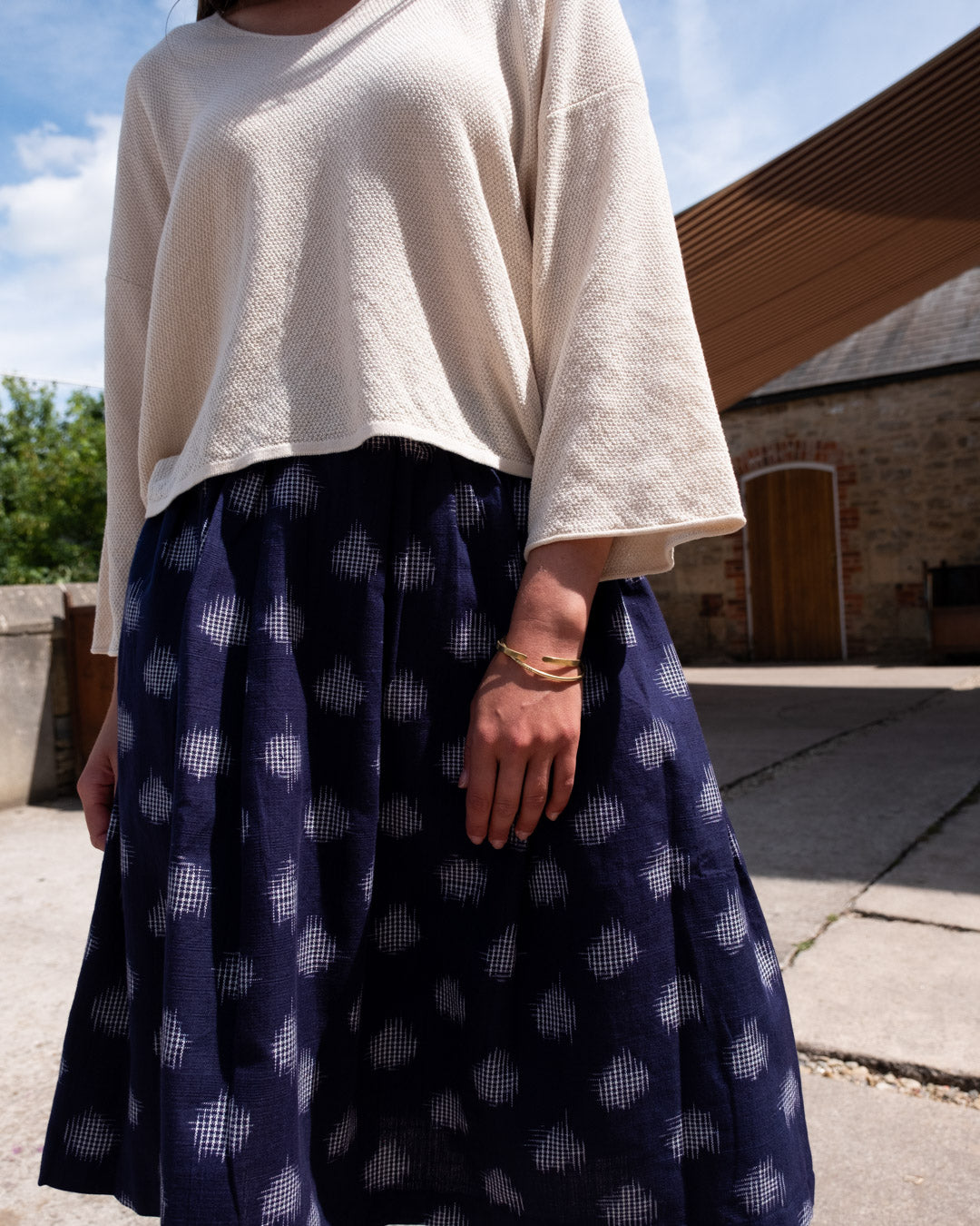 Dot Indigo Jordan Casual Skirt