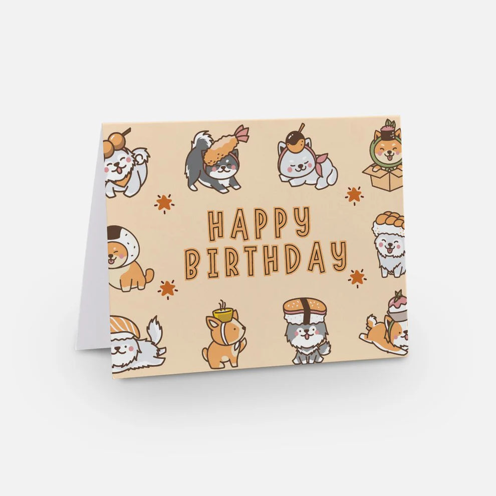 Happy Birthday Dog Card (sushi)