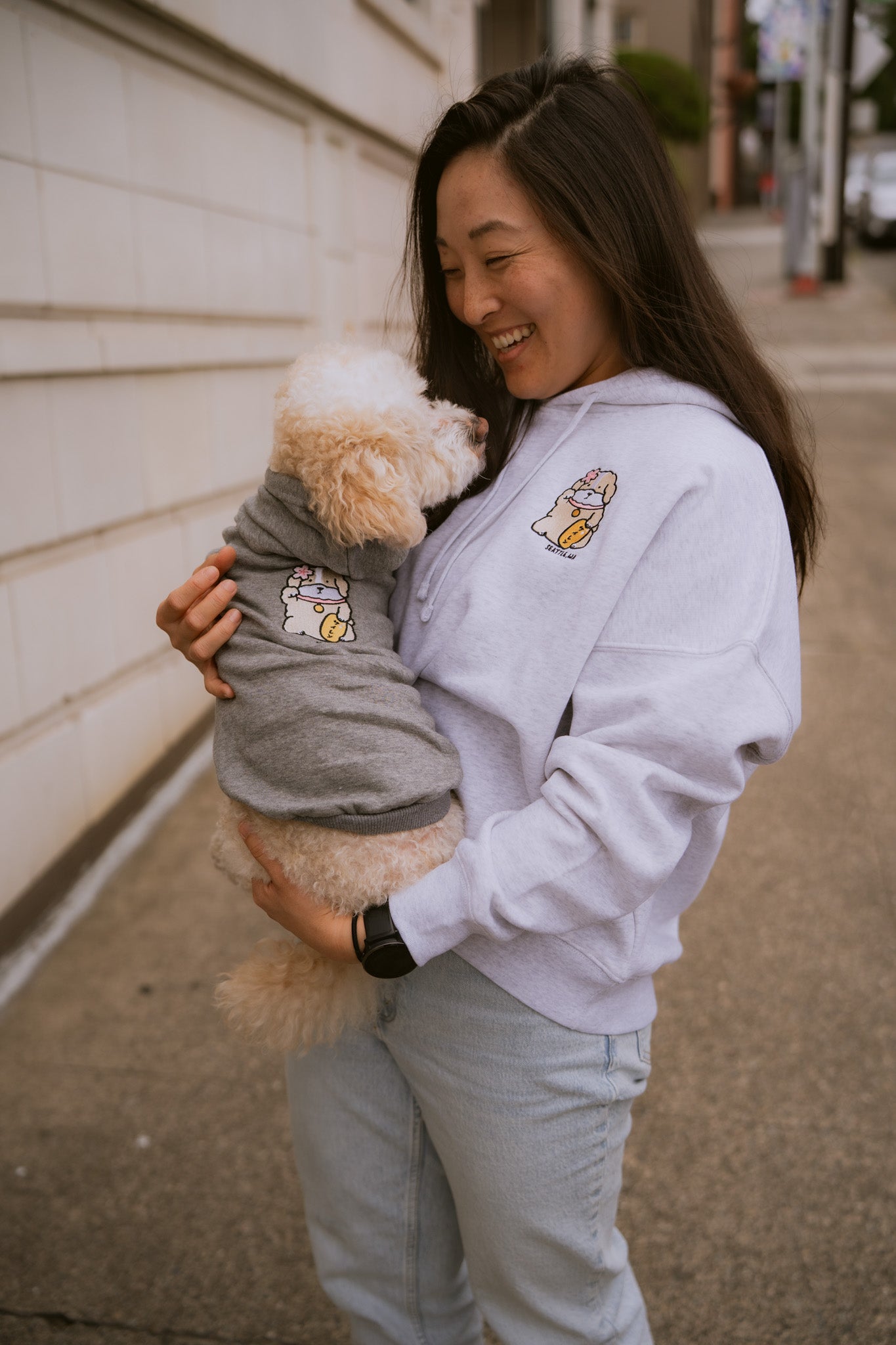Maneki Dog Organic Cotton Womens Hoodie