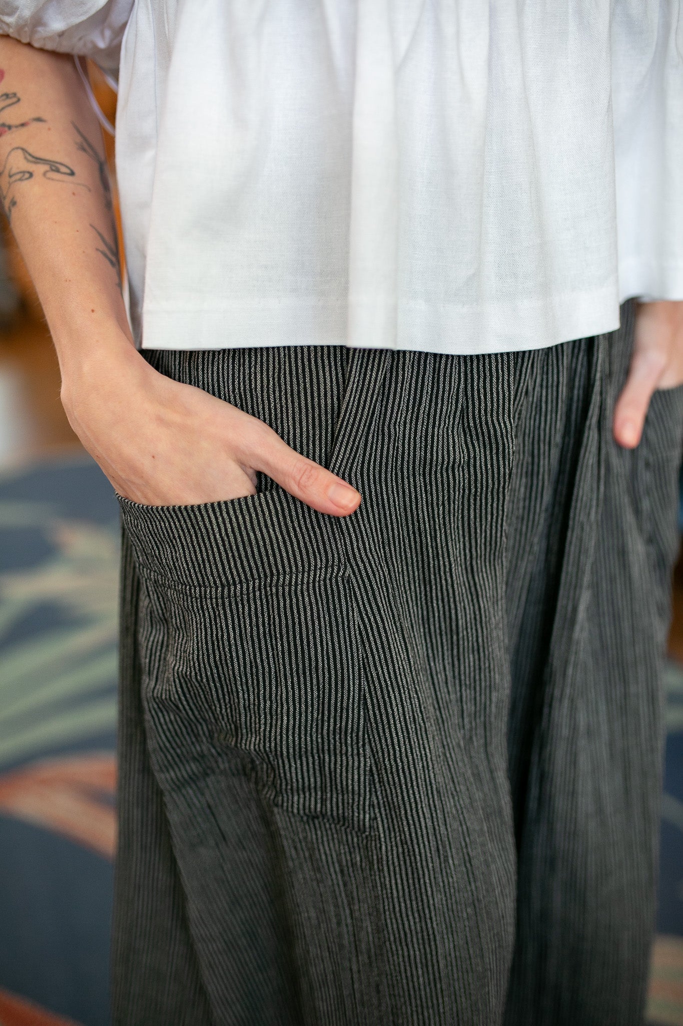 Grey Pinstripe Nora Skirt