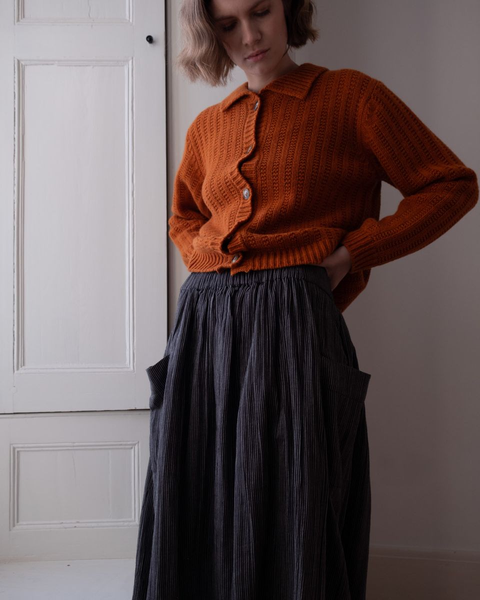 Grey Pinstripe Nora Skirt