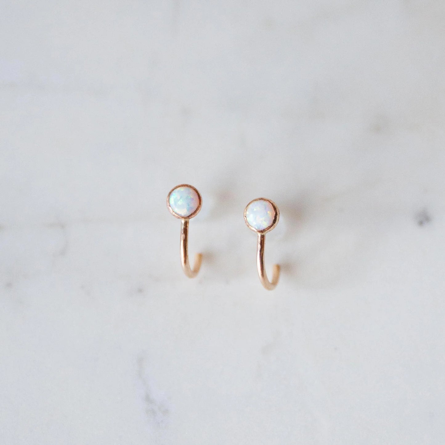 Opal Stud Huggie