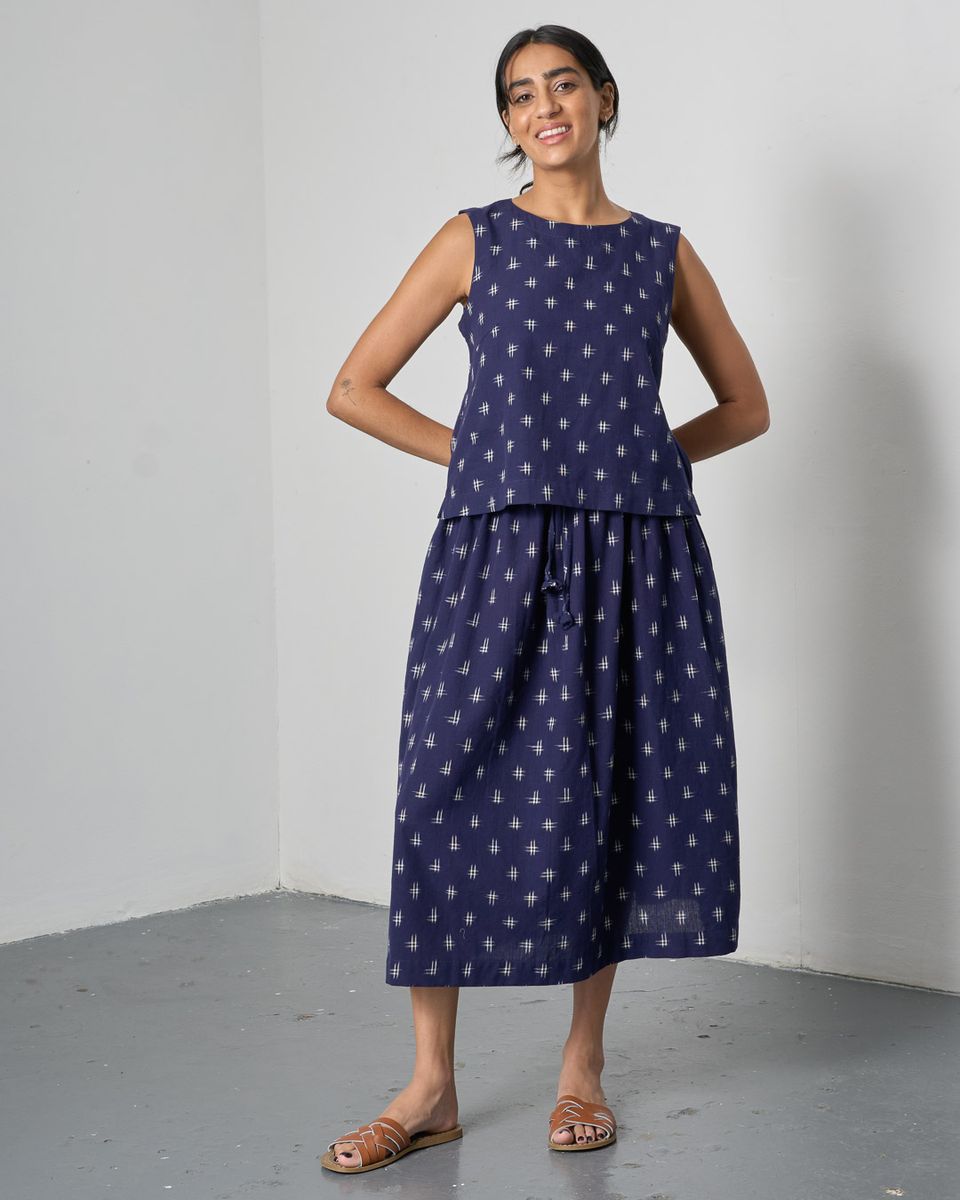 Navy Ikat Pippa Top