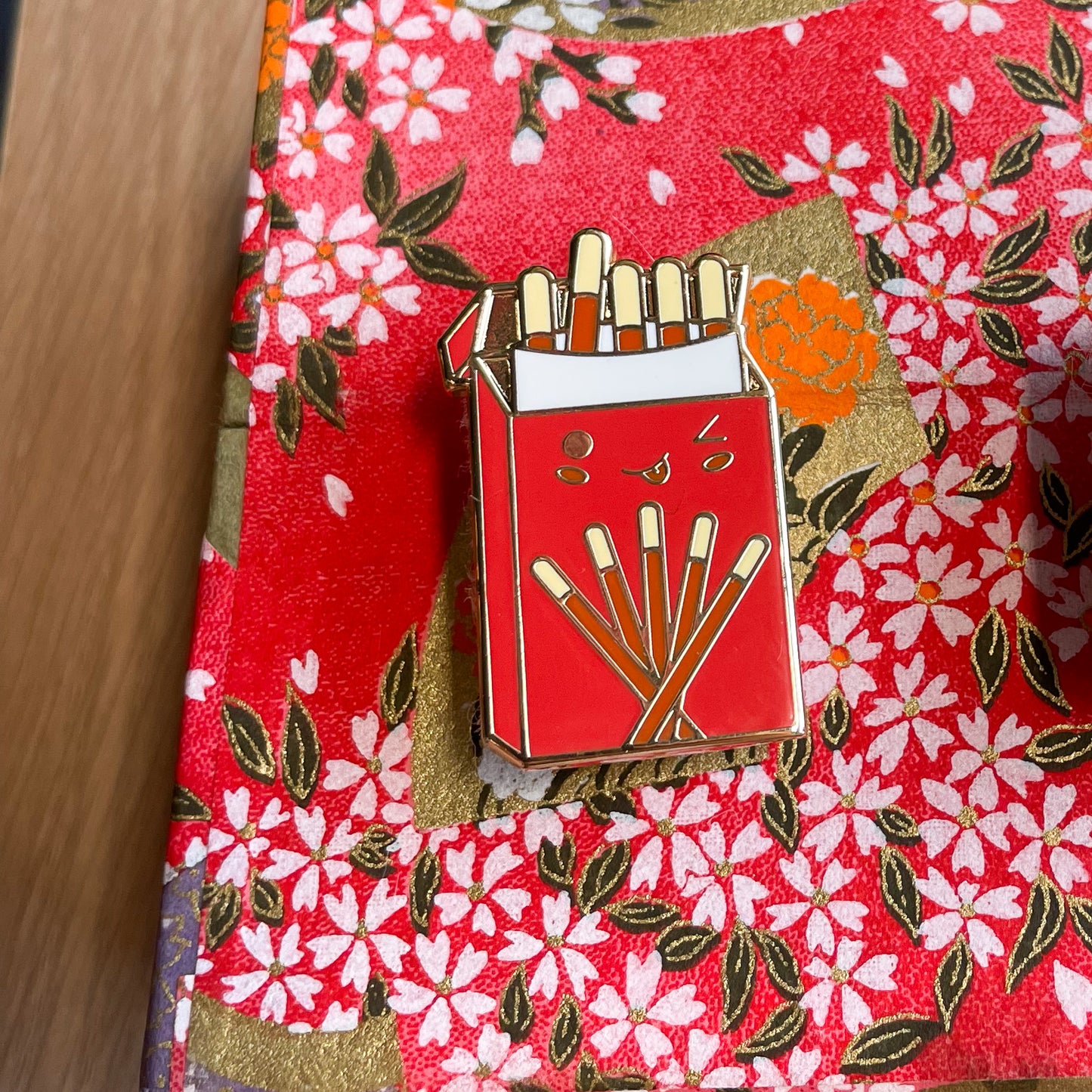 Red Pocky Enamel Pin