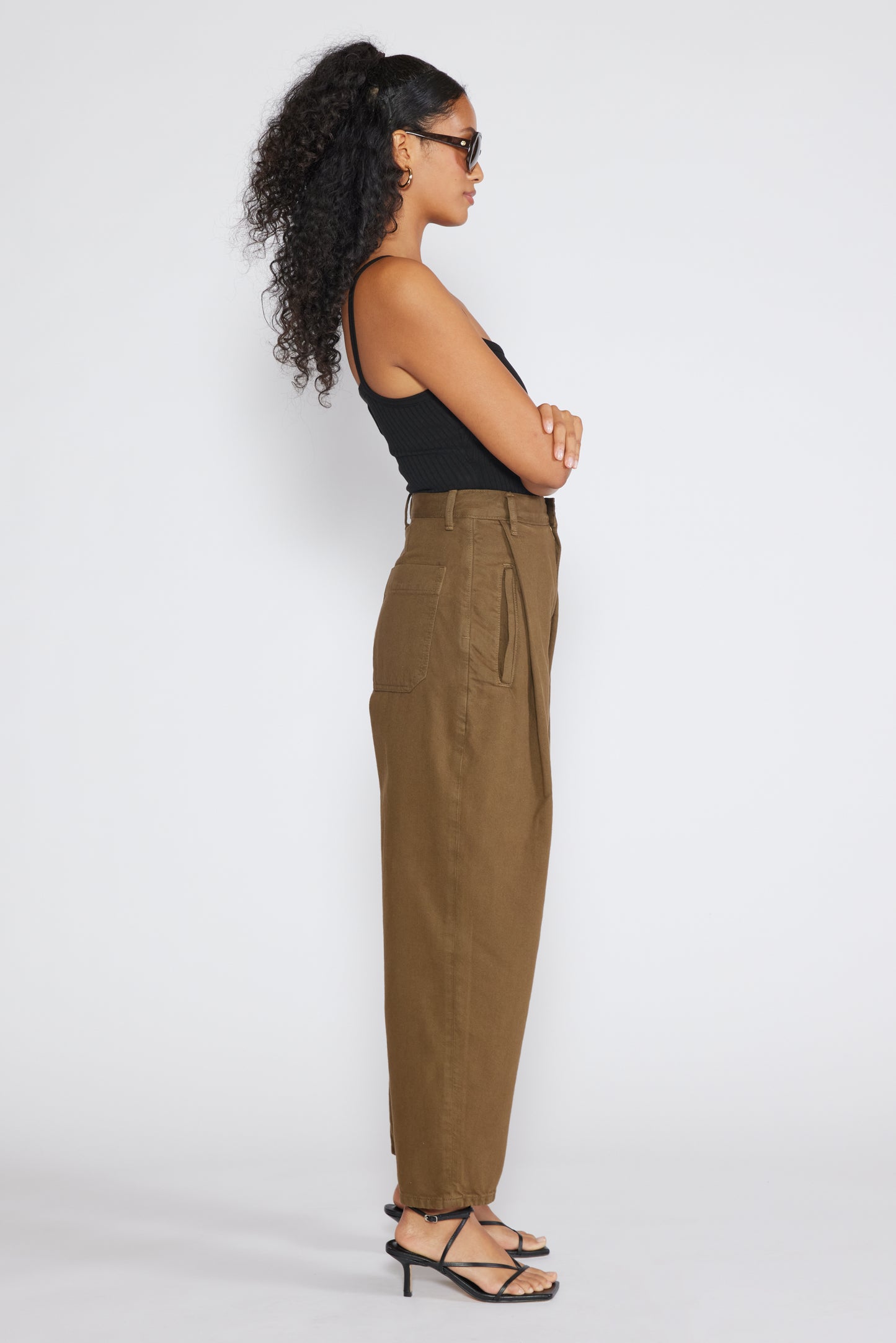 beech rose relaxed pleat pant