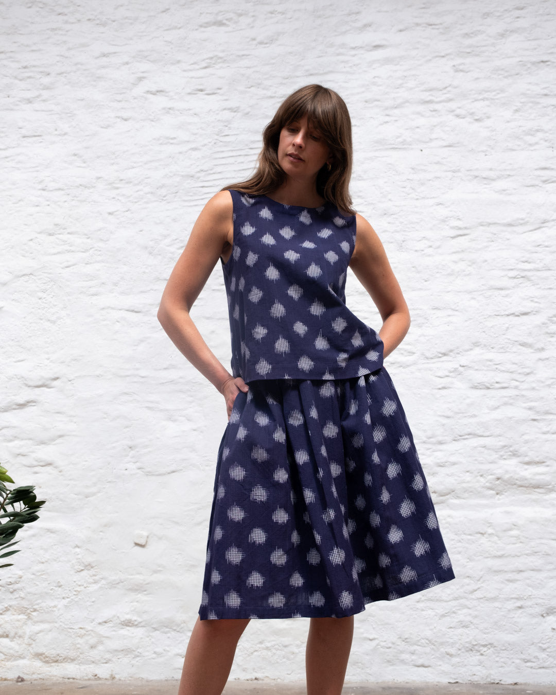 Dot Indigo Jordan Casual Skirt