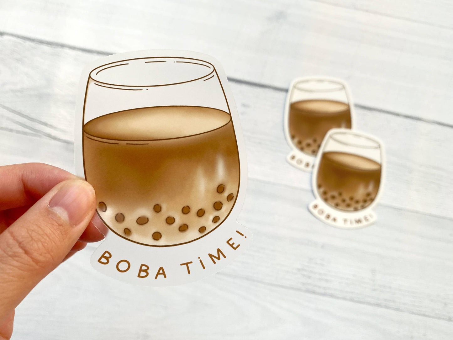 Boba Time Clear Vinyl Sticker