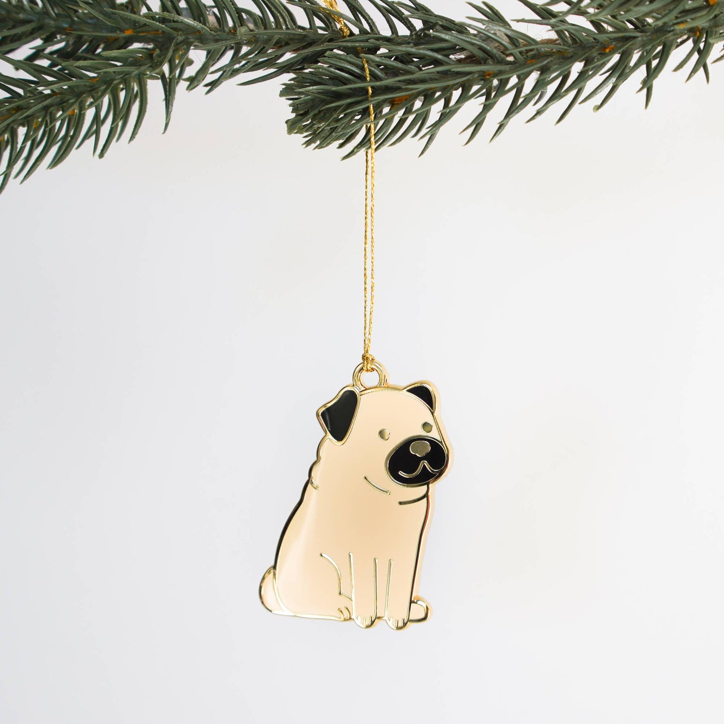 Pug Ornament: Creme / Black