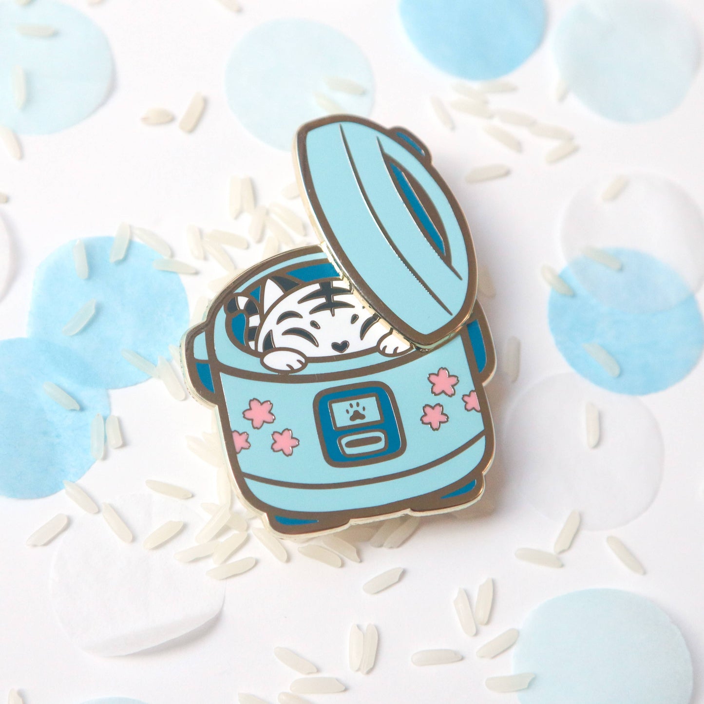 Rice Cooker Nekohan *MOVING* Enamel Pin