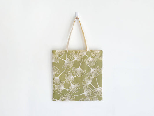 Green Ginkgo Leaves Tote Bag