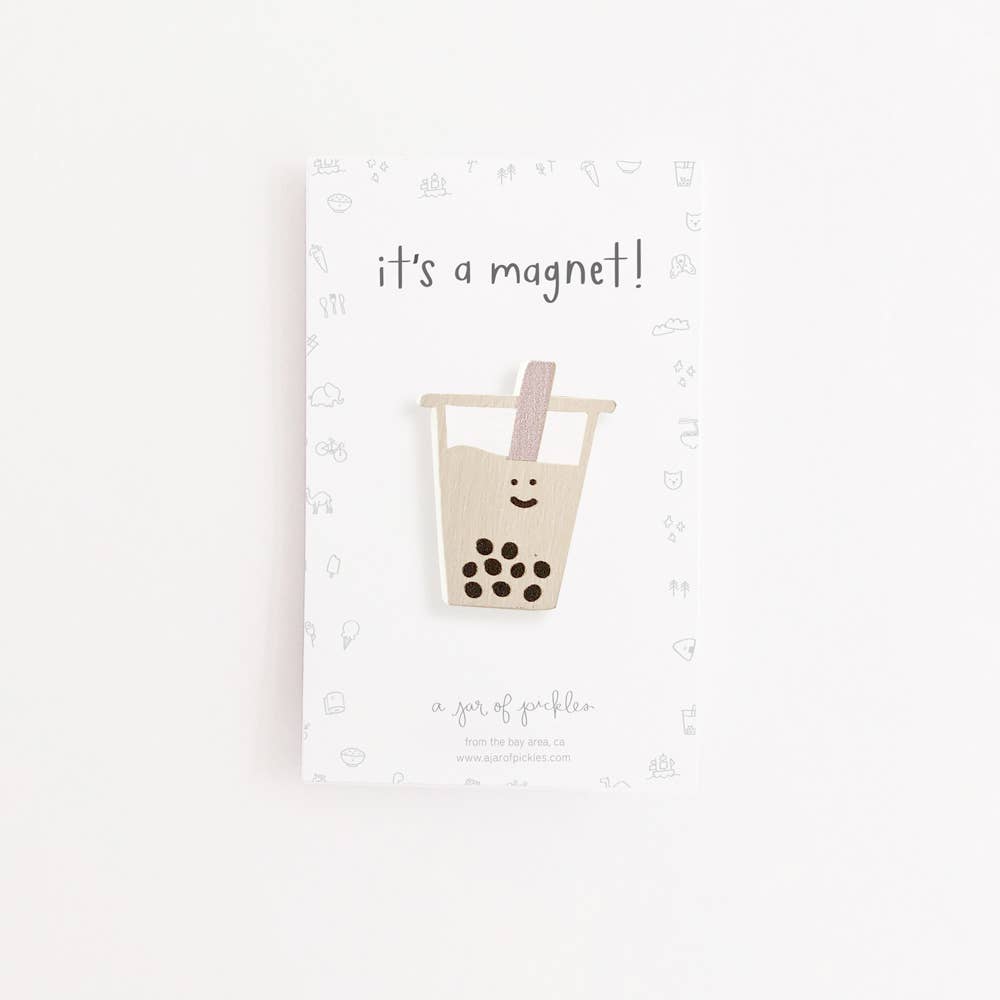 Boba Wood Magnet