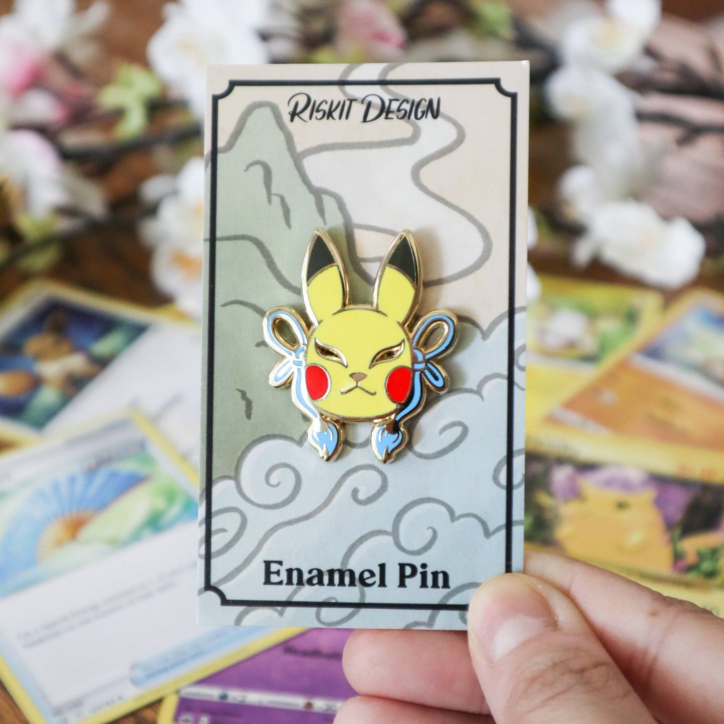 Electric Mask Enamel Pin