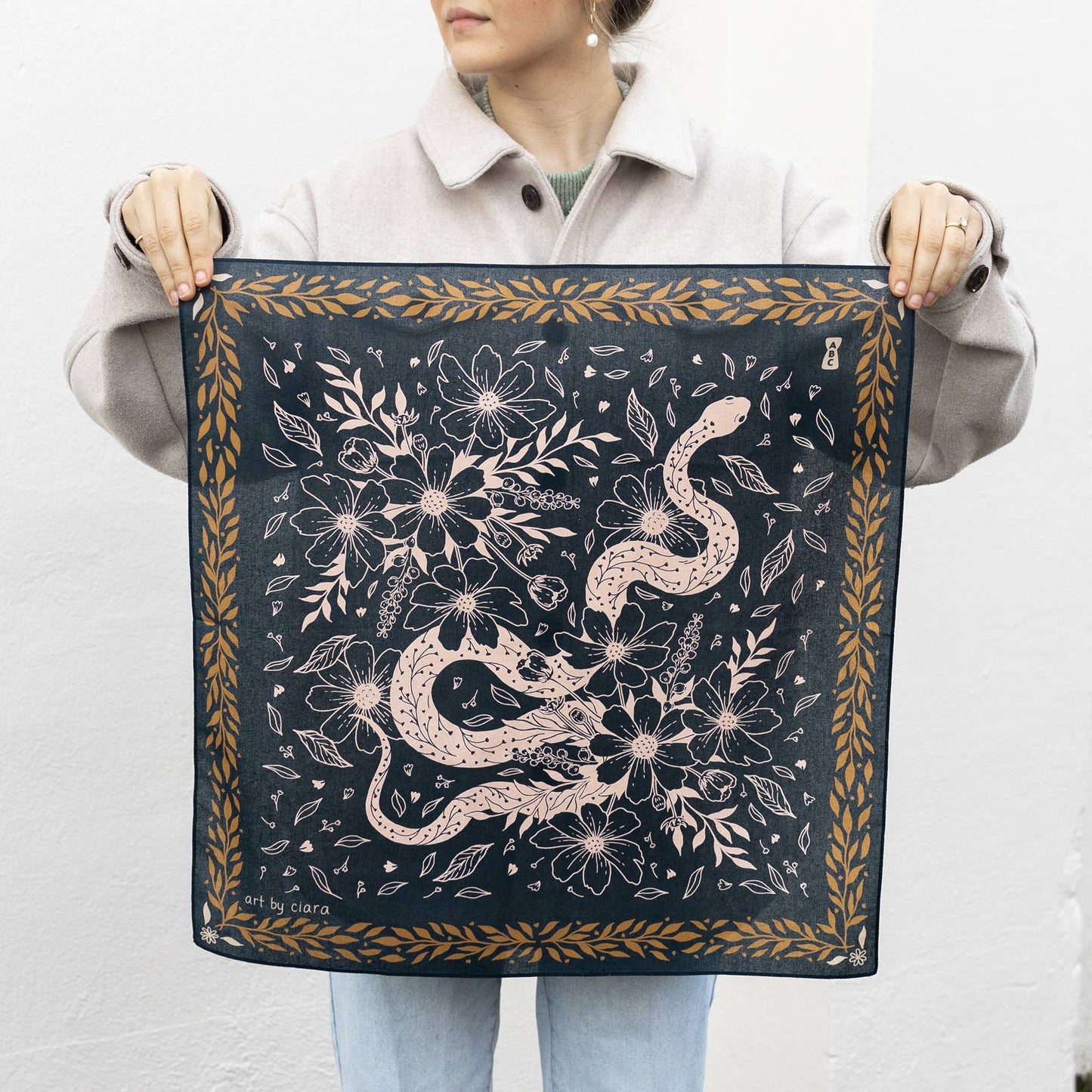 Navy Snake Bandana
