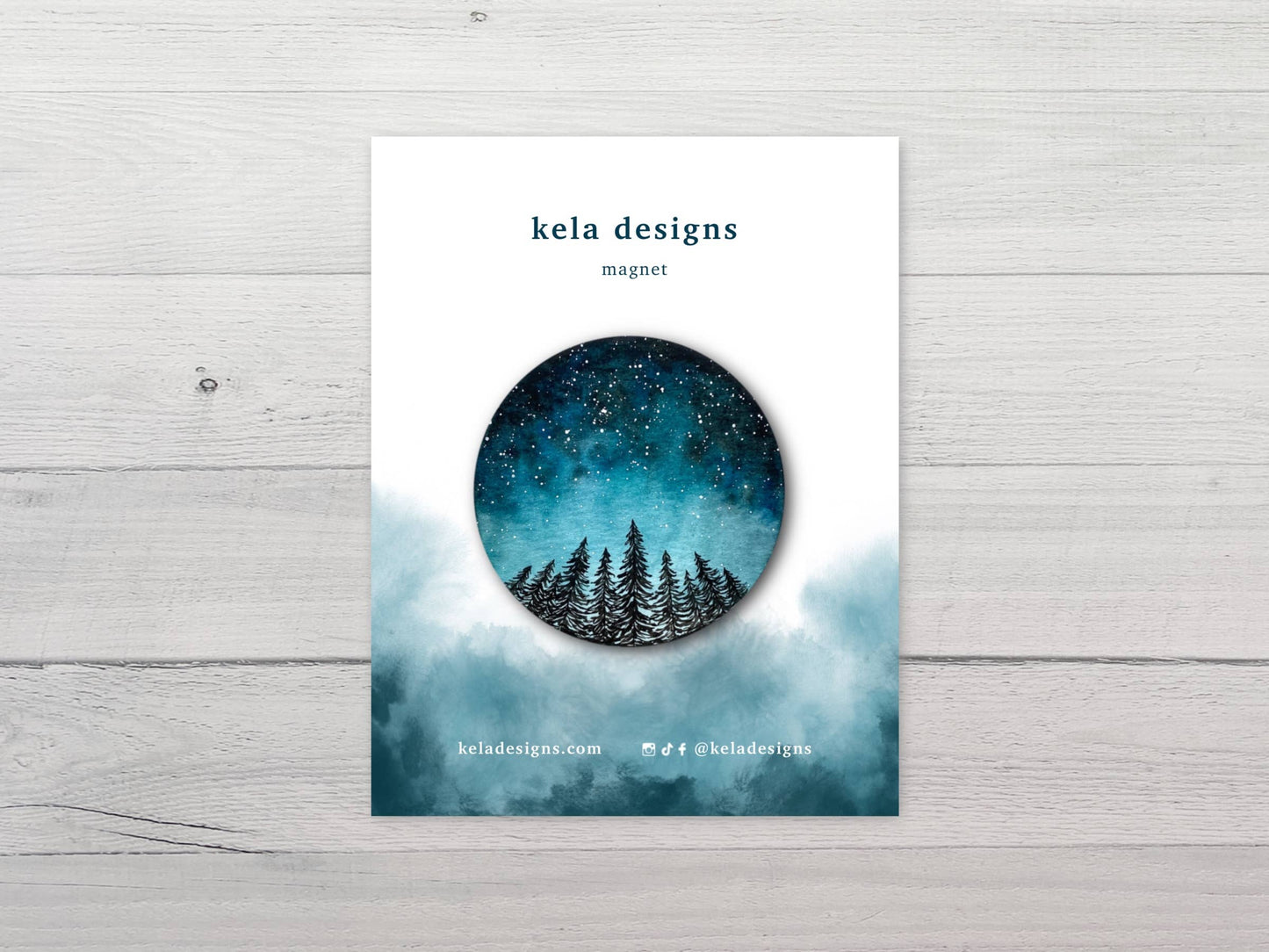Starry Night Forest Magnet